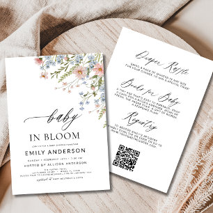 Allt i en Wildblomma Baby i Bloom Baby Shower Inbjudningar