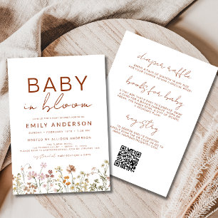 Allt i en Wildblomma Baby i Bloom Baby Shower Inbjudningar
