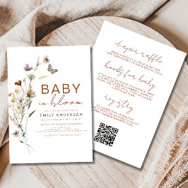 Allt i en Wildblomma Baby i Bloom Baby Shower Inbjudningar