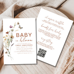 Allt i en Wildblomma Baby i Bloom Baby Shower Inbjudningar