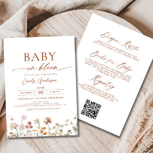 Allt i en Wildblomma Baby i Bloom Shower Inbjudningar