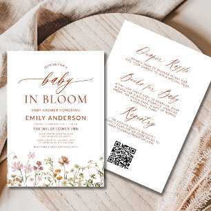 Allt i en Wildblomma Baby i Bloom Shower Inbjudningar