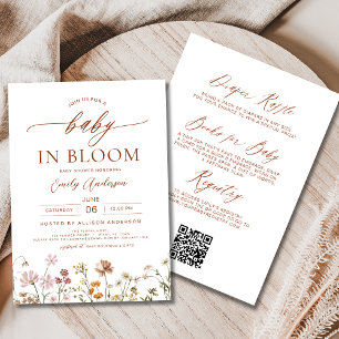 Allt i en Wildblomma Baby i Bloom Shower Inbjudningar