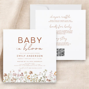 Allt i en Wildblomma Baby i Bloom Shower Inbjudningar