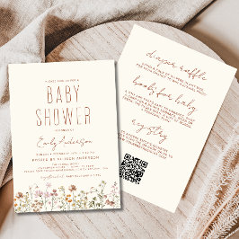Allt i en Wildblomma Boho Baby Shower Inbjudningar