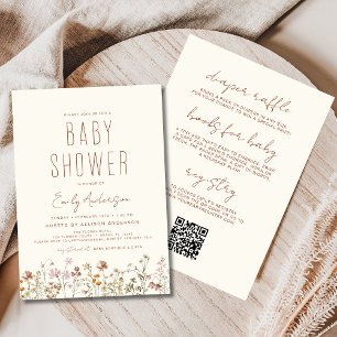 Allt i en Wildblomma Boho Baby Shower Inbjudningar