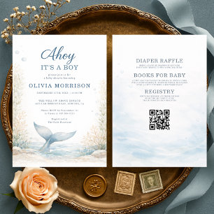 Allt i ett Ahoy It's a Boy Baby Shower Inbjudningar