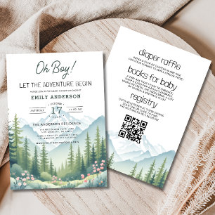 Allt i ett Äventyr börjar Woodland Baby Shower Inbjudningar