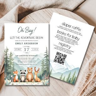 Allt i ett Äventyr börjar Woodland Baby Shower Inbjudningar
