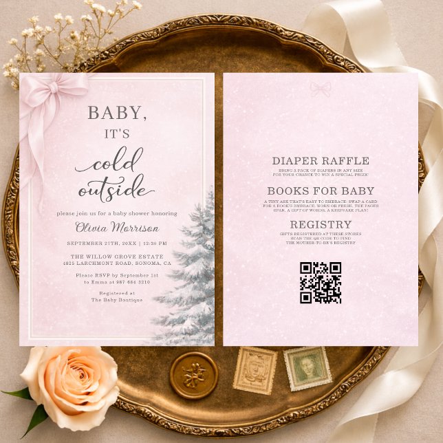Allt i ett Baby Det är kallt ute Bebis Babyshower Inbjudningar (Skapare uppladdad)