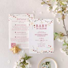 Allt i ett Baby i bloom QR-kodvisning för QR Inbjudningar