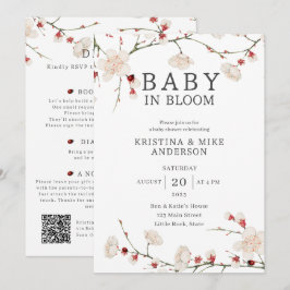 Allt i ett Baby i bloom QR-kodvisning för QR Inbjudningar