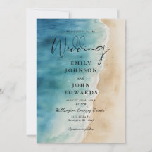 Allt i ett blått havsbäcksbröllop med en vattenfär