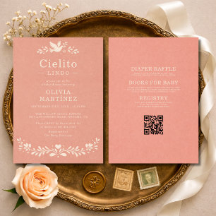 Allt i ett Cielito Lindo Talavera Baby Shower-inbj Inbjudningar