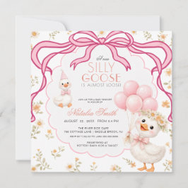Allt i ett dumma gås rutig band baby shower inbjudningar