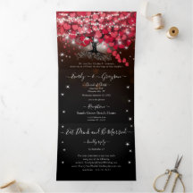 Allt i ett elegant rött och rosa hjärtblad bröllop