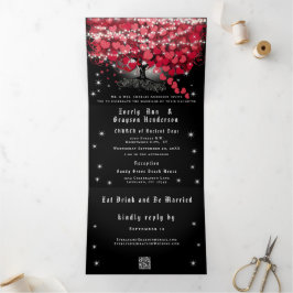 Allt i ett elegant rött & rosa hjärtblad högtids-