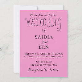 Allt-i-ett-enkel, klassisk bröllopsinbjudan inbjudningar