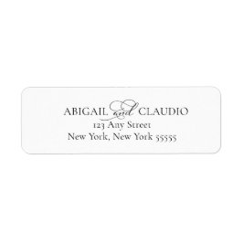 Allt-i-ett Enkel Klassisk Svart & Vit Bröllop Returadress Etikett