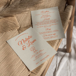 Allt i ett färgat Hand plockade Retro Bröllop Inbjudningar