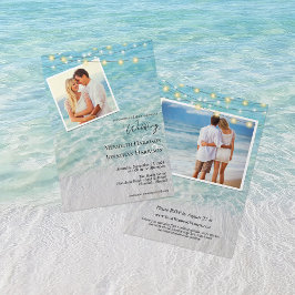 Allt i ett foto Seaside Sandy Beach & Ljus Inbjudningar
