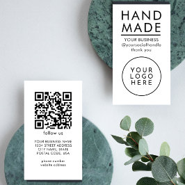 Allt-i-ett Handgjord Qr-kod Logo Modern Minimalist Visitkort