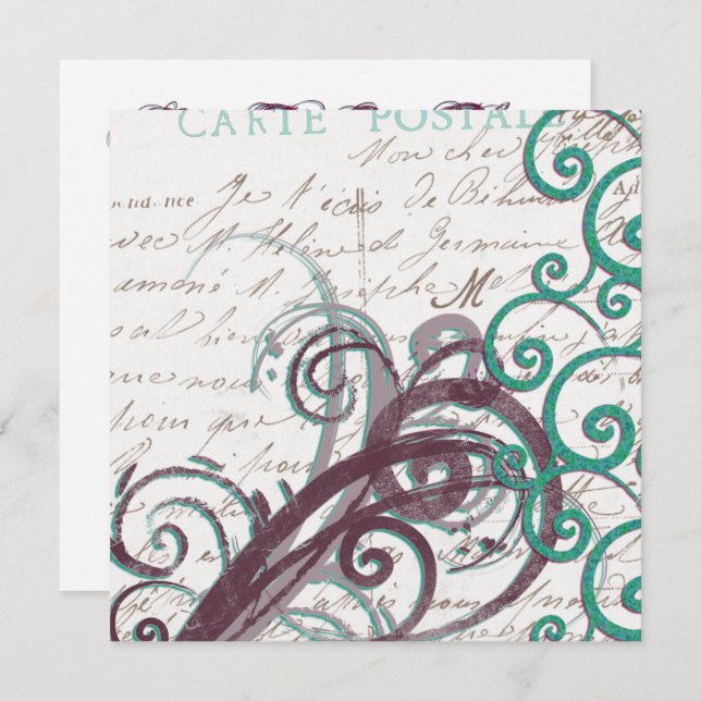 Allt-i-ett inbjudningsmall inbjudningar (Fram/baksida)