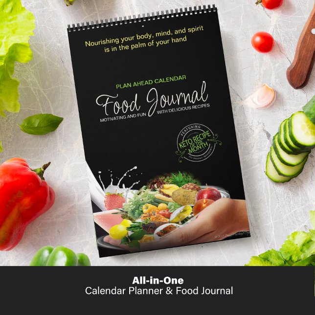 Allt-i-ett-kalender - planering och mat-Journal Kalender (All-in-One Calendar Planner and Food Journal)