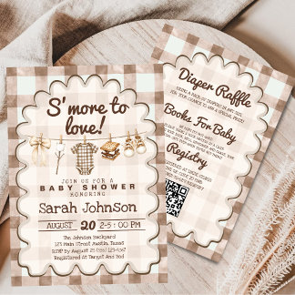 Allt i ett Lägg till S'more To Love baby shower Inbjudningar
