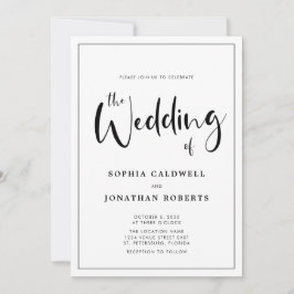 Allt i ett med Detaljer Calligraphy Gräns Bröllop Inbjudningar