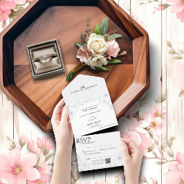 Allt i ett minimalistiskt inbjudan med RSVP QR-kod
