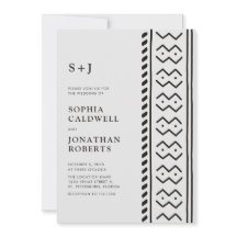 Allt i ett Modern Boho Mudcloth Monogram Bröllop I