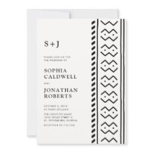 Allt i ett Modern Boho Mudcloth Monogram Bröllop