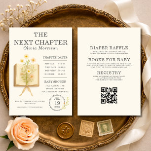 Allt i ett Nästa kapitel börjar QR-kod Baby Shower Inbjudningar