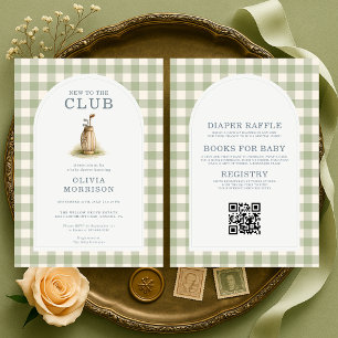Allt i ett Ny i Club Golf Rutig Bebis Shower Inbjudningar