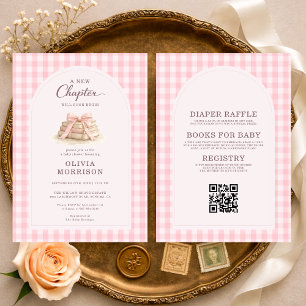 Allt i ett nytt kapitel börjar Gingham Baby Shower Inbjudningar