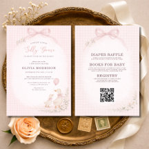 Allt i ett Silly Goose Rosa Randig Baby Shower