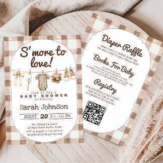 Allt i ett Tillägger S'more To Love baby shower Inbjudningar