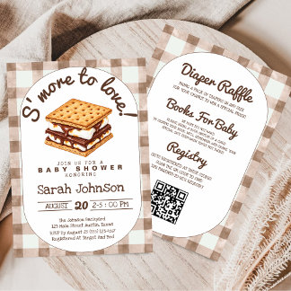 Allt i ett Tillägger S'more To Love baby shower Inbjudningar