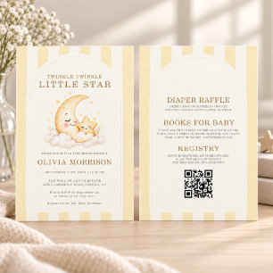 Allt i ett Twinkle Twinkle Little Star Baby Shower Inbjudningar