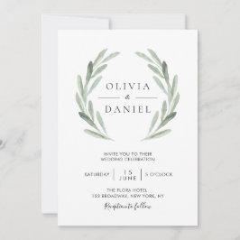 Allt i ett vattenfärgigt utandningsområde i Löv Inbjudningar