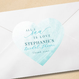 Allt i havet är Möhippan för havsstranden i Kärlek Hjärtformat Klistermärke