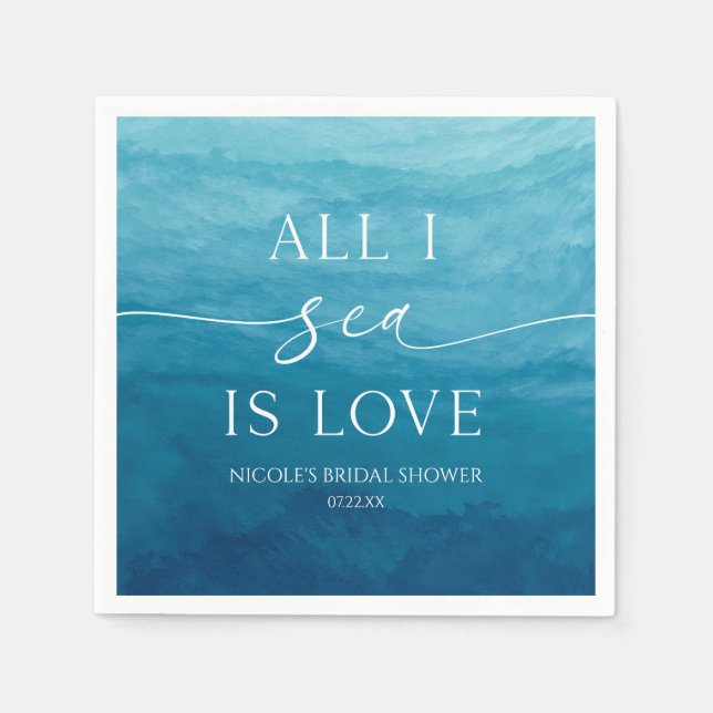 Allt i havet är Möhippan i Kärlek vid Östersjön Pappersservett (Framsidan)