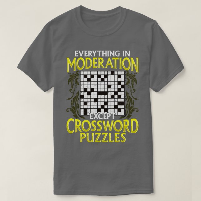 Allt i moderering utom Crossword Puzzles T Shirt (Design framsida)