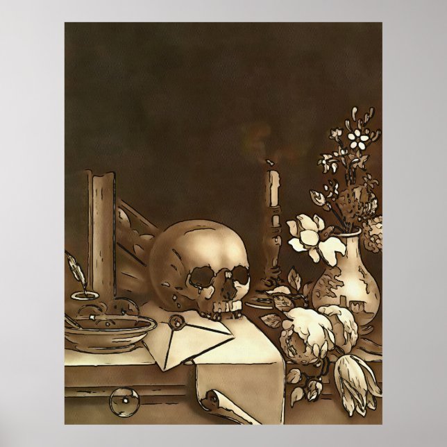 Allt i Vanity Black Outline Art Poster (Framsidan)