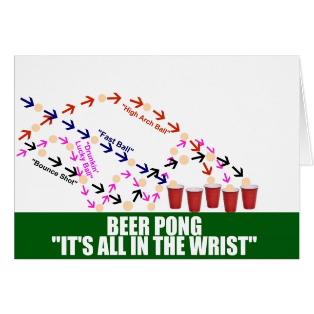 Allt i Wrist Beer Pong Hälsningskort (Framsidan Horizontal)