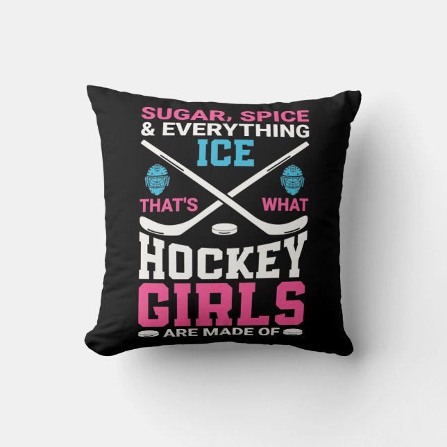 Allt Ice Hockey Girls Kudde (Framsida)
