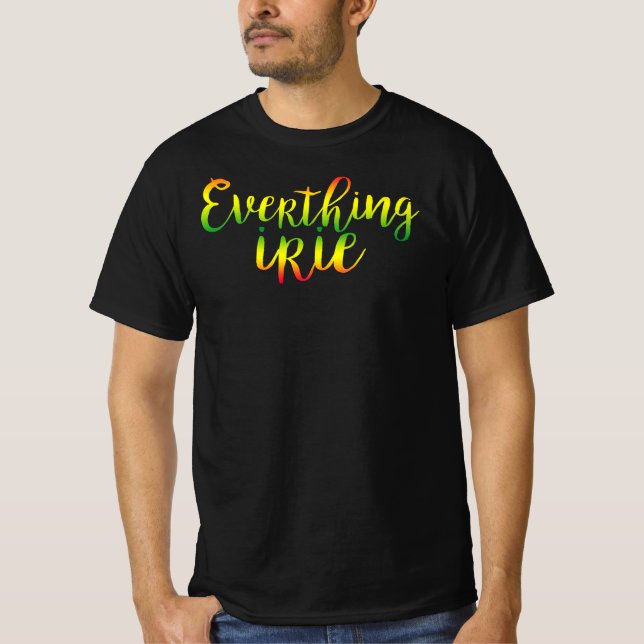 Allt Irie - g00d Vibes Only Rasta Reggae T Shirt (Framsida)