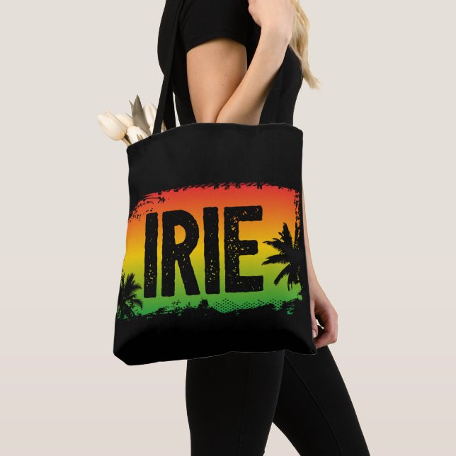 Allt IRIE Jamaican Rasta Flagga Sunset Handflatan Tygkasse (Närbild)