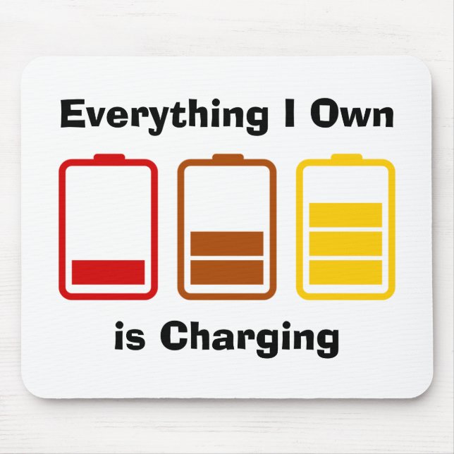 Allt jag äger är laddning musmatta (Framsidan)